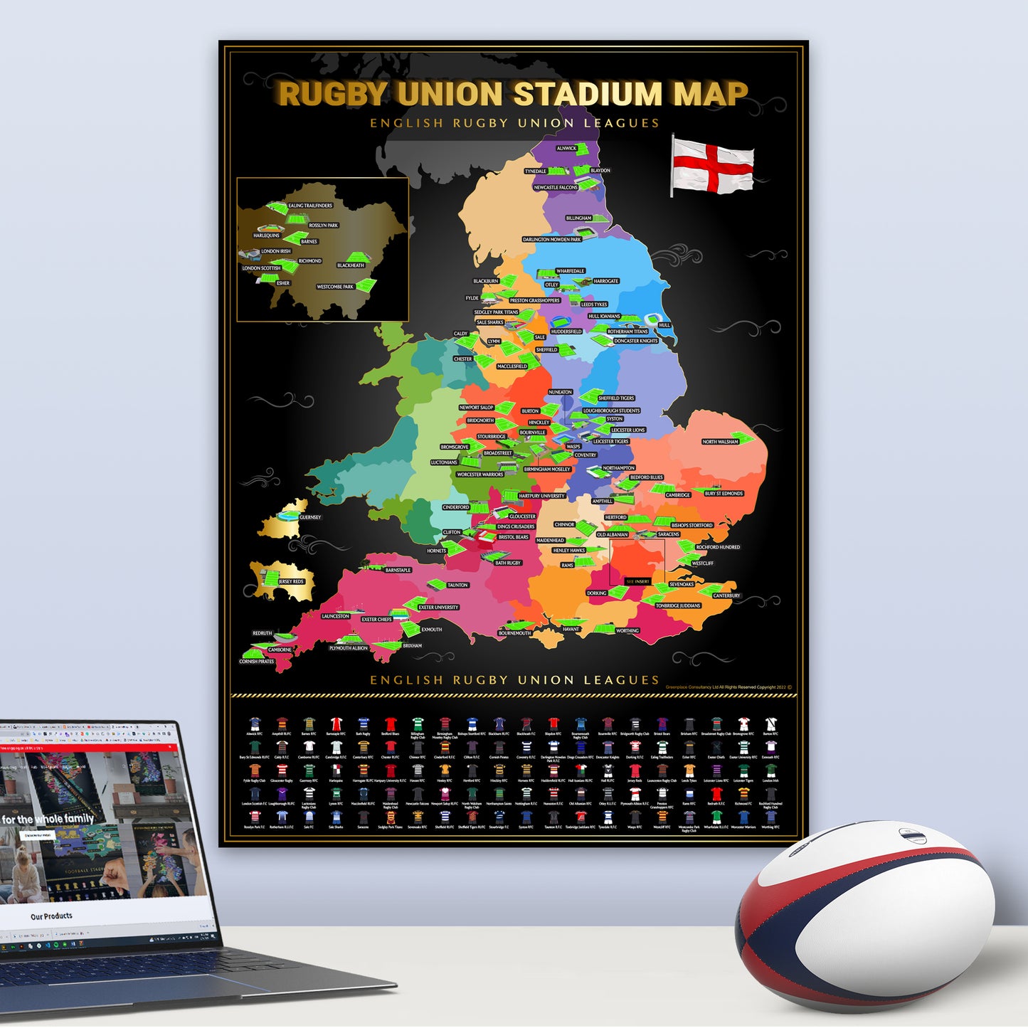 English Rugby Union Map